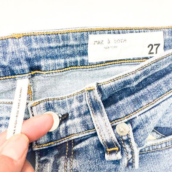 Rag & Bone Nina High-Rise Ankle Skinny Norwalk Denim Jeans Size 27 - Picture 6 of 8